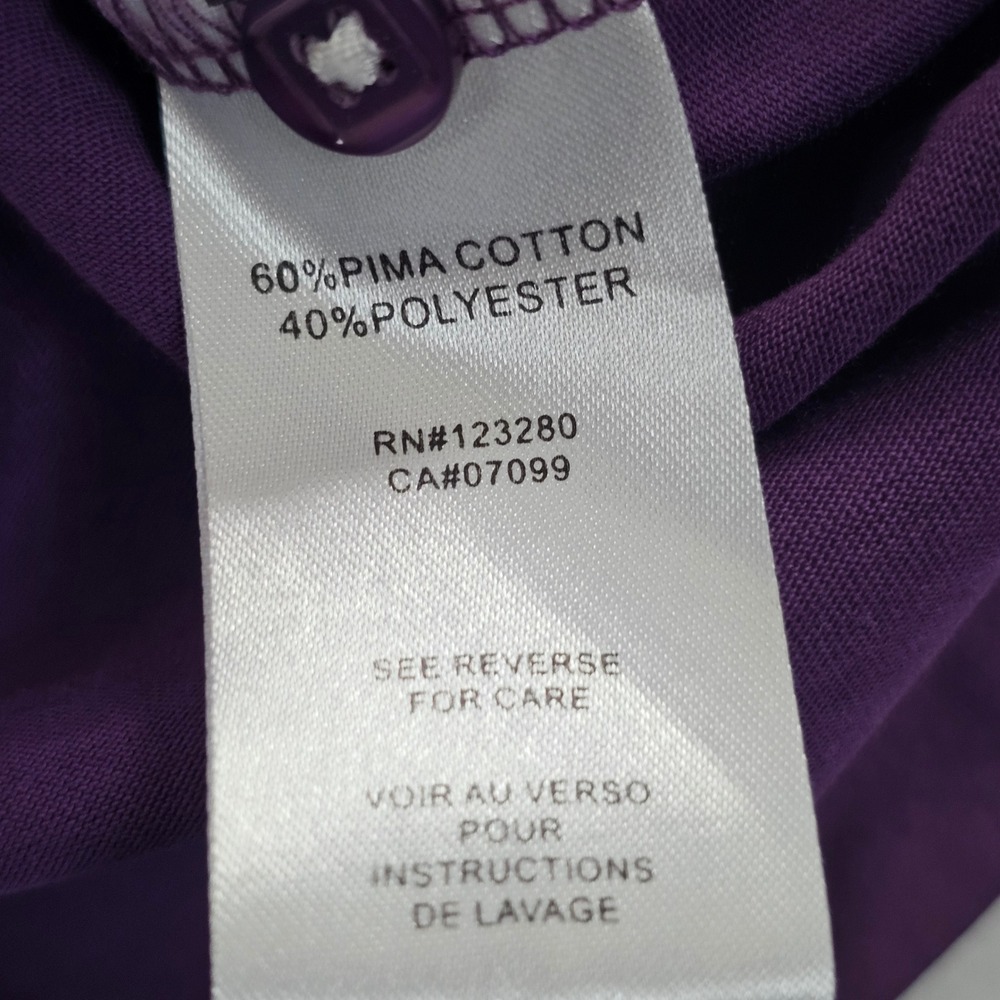 TravisMathew Mens Purple Pima Cotton Blend Short Sleeve Pocket Polo Shirt Size M - Picture 7 of 10
